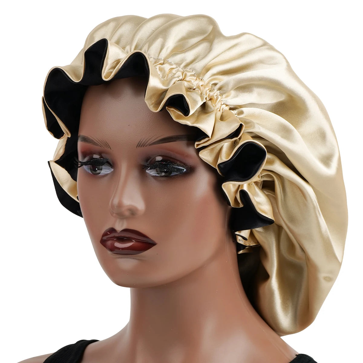 1Pc Double-Layered Minimalist Hair Bonnet Satin Bonnet Sleep Caps Can Be Worn on Both Sides Versatile Cap for Men/Women