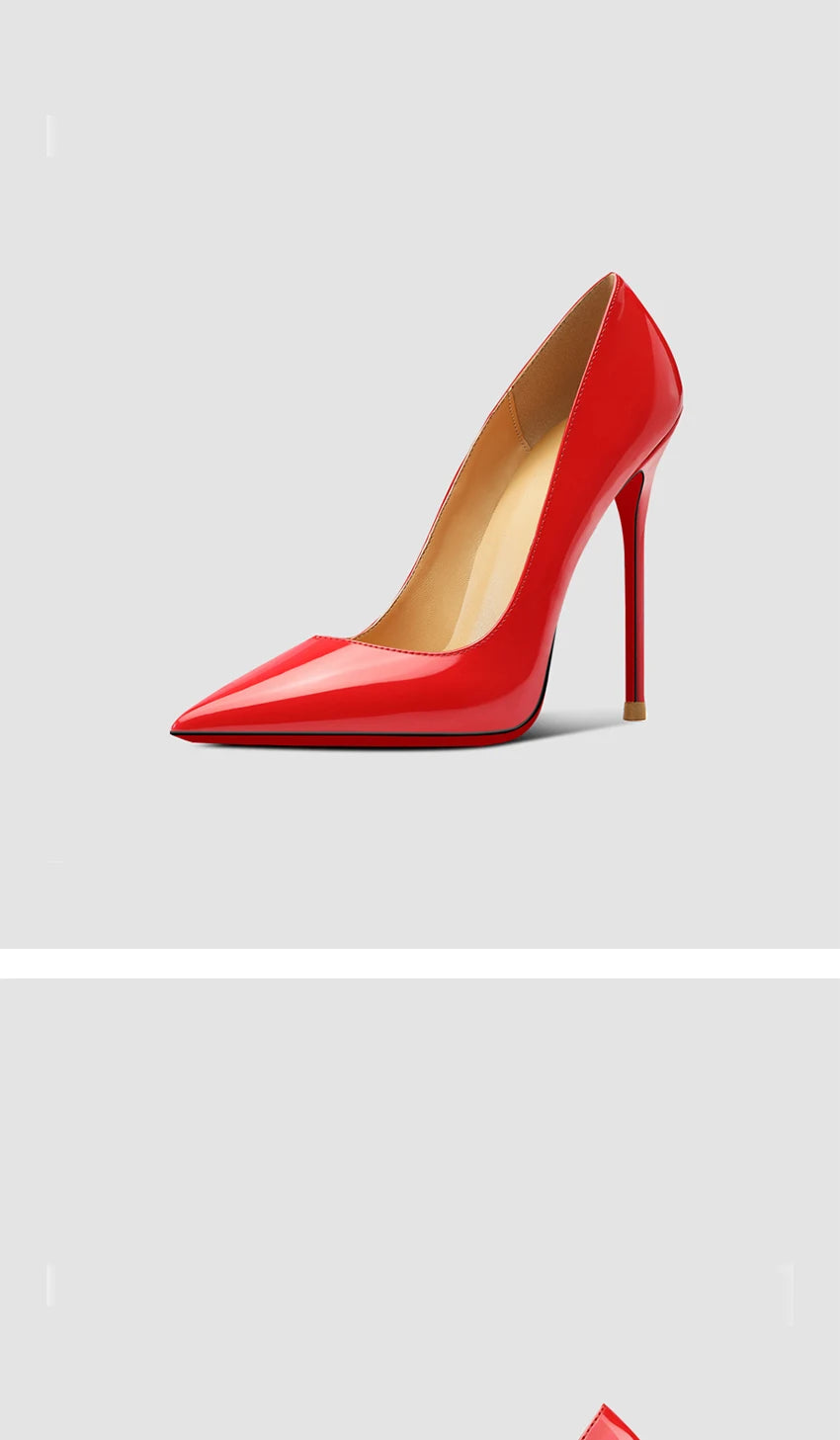 Red pointed high-heeled shoes for women 2025, new slim heel patent leather French sexy plus size black professional single shoes