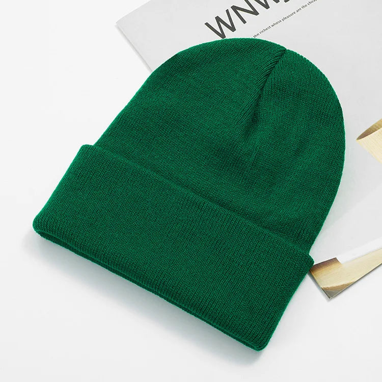 Acrylic Beanie Cap for Adult Winter Women Men Plain Skullies Beanie Hats Custom Logo Knitted Hats SKullies Skullcap