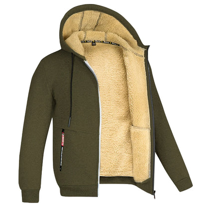 Men's Jacket Winter Camouflage Fleece Thicken Hooded Jackets Male Long Sleeve Coat Casual Zip Up Hoodies Streetwear Men's Coats