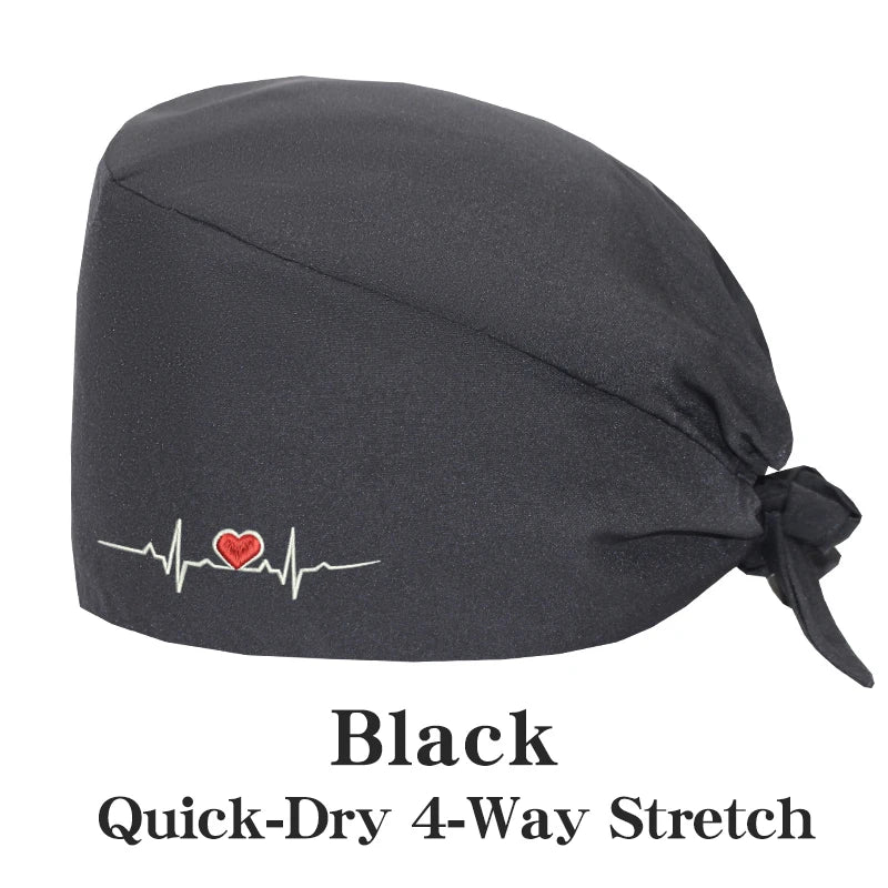 ECG Embroider Working Hats for Man Woman Pet TOOTH Clinic Scrub Caps Quick Dry Breathable Dentist Cap MSG-03