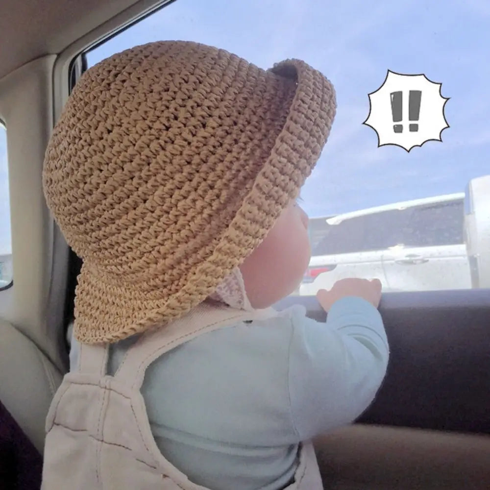 Fashion Lace Baby Hat Summer Straw Bow Baby Girl Cap Beach Children Panama Hat Princess Baby Hats and Caps for Kids 1PC