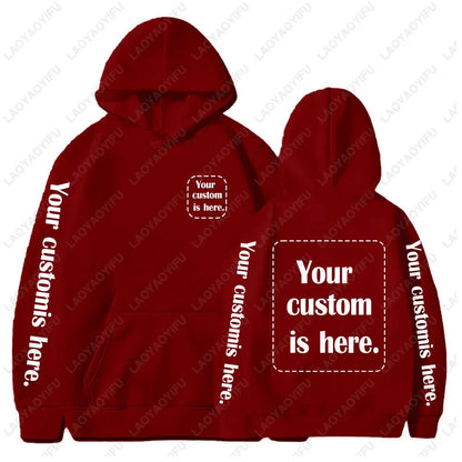 2026 Student Casual Custom Printed Text DIY Hoodie Customized Personalized Hoody Custom Hoodies Text Sweatshirt Clothes