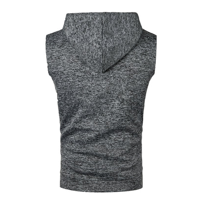 Mens Sleeveless Hoodies Fashion Casual Hooded Sweatshirt Men Bodybuilding Tank Top Sporting Shirt Waistcoat Vest Gym
