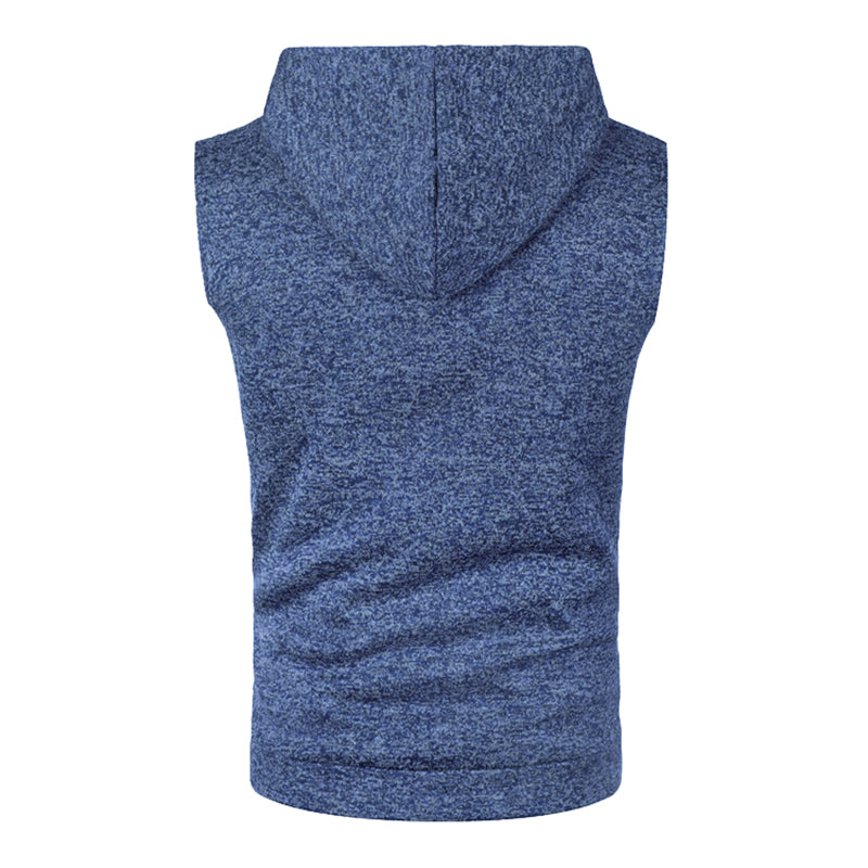 Mens Sleeveless Hoodies Fashion Casual Hooded Sweatshirt Men Bodybuilding Tank Top Sporting Shirt Waistcoat Vest Gym