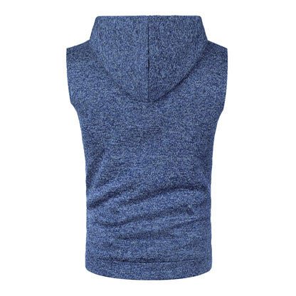 Mens Sleeveless Hoodies Fashion Casual Hooded Sweatshirt Men Bodybuilding Tank Top Sporting Shirt Waistcoat Vest Gym