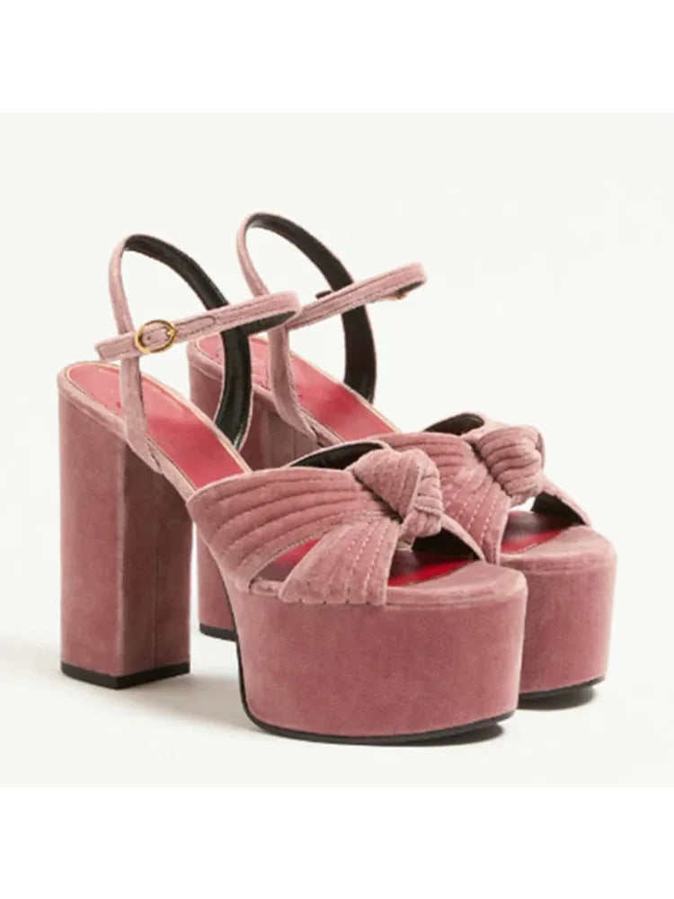 Ladies' Summer New Thick Soled Slim High-heeled Sandals, Fashionable Wedding and Runway Styles, Plus Size High-heeled Sandals