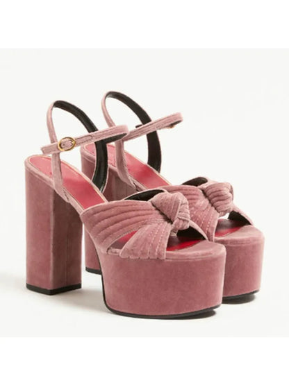 Ladies' Summer New Thick Soled Slim High-heeled Sandals, Fashionable Wedding and Runway Styles, Plus Size High-heeled Sandals