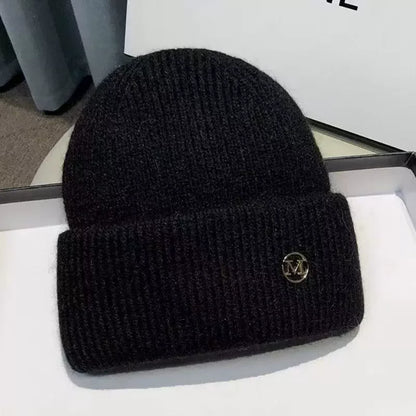Women's Winter Hats Soft Knit Beanie Warm Rabbit Fur Cute Solid Color Slouchy Cap Casual Outdoor Fashion Solid Adult Cover Head