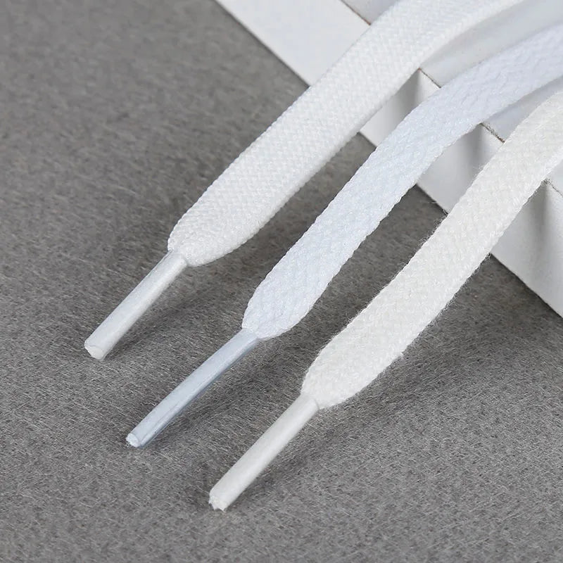 White Shoelaces Round Canvas Shoes Sports Casual Sneakers Basketball Shoes Flat Men and Women Cotton Versatile Pure White