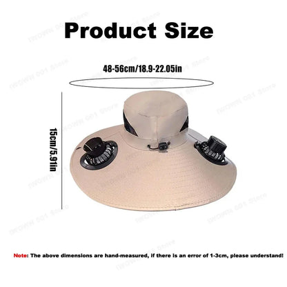 Solar Powered Fishing Hat With USB Charging Fan Adjustable Breathable Cap for Hiking Camping Outdoor Sports Father Day Gift