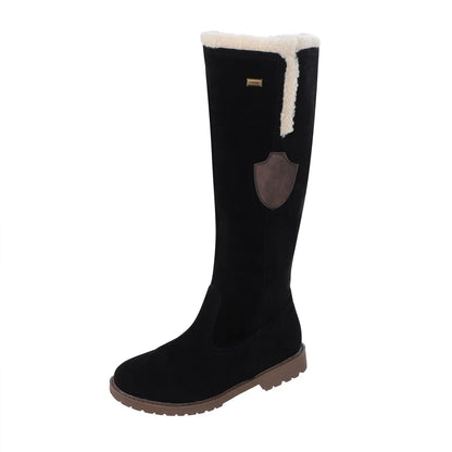 Fashion Half Boots Women Solid Color Large Size Slope Autumn Winter Suede Side Zipper Shoes Round Head Comfort Casual Boots