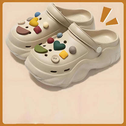Women DIY Cute Animal button Decor Clogs Fashion Summer Spring Autumn Beach Sandals Cave Hole Female Garden Shoes Students Girls