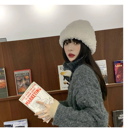 Autumn Winter Women's Hat 2022 New Simple Soft Beanie Thickening Knitted Cap Outdoor Warm Cold-Proof Bonnet Skull Beanie Hat