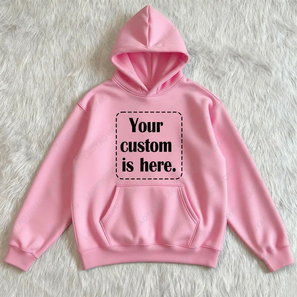 2026 Student Casual Custom Printed Text DIY Hoodie Customized Personalized Hoody Custom Hoodies Text Sweatshirt Clothes