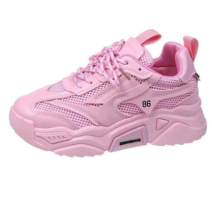 Women Purple Platform Sports Shoes Women Thick Sole Breathable Black Casual Shoes Fashion Slip On 2025 Outdoor Walking Sneakers