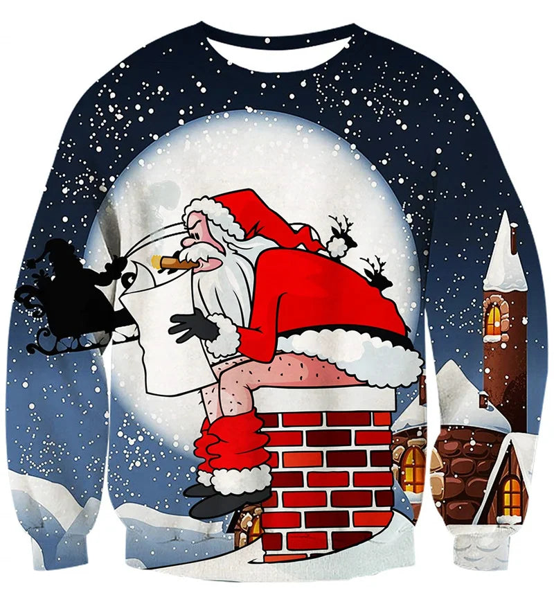 Fashion Ugly Christmas Sweater Men Women 3d Printing Funny Xmas Sweatshirt Crewneck Long Sleeve Pullover Oversized Hoodies