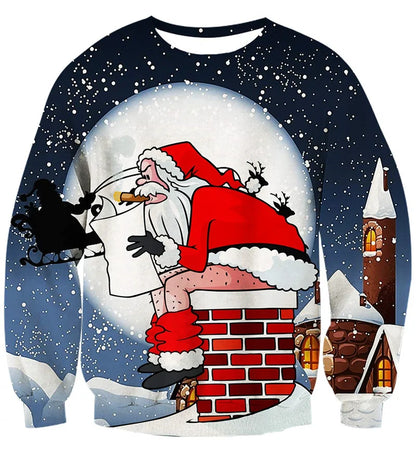 Fashion Ugly Christmas Sweater Men Women 3d Printing Funny Xmas Sweatshirt Crewneck Long Sleeve Pullover Oversized Hoodies
