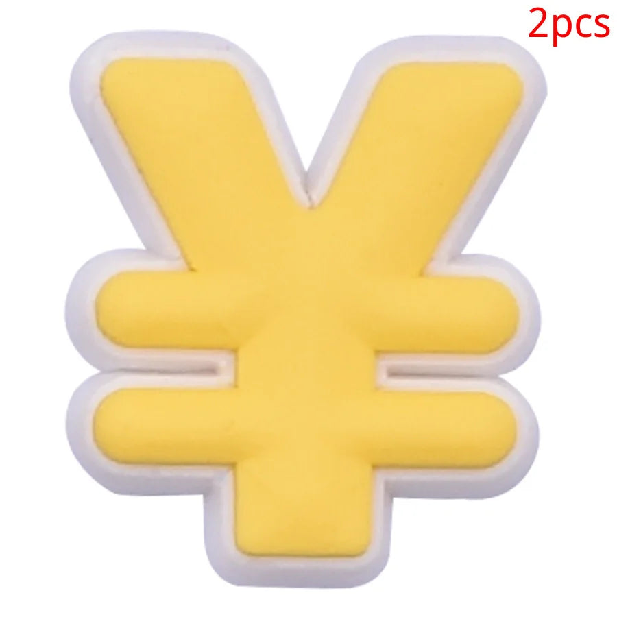 2pcs Lot Coin Money Shaped Character Shoe Buckles Charms Combination Designer for Women Accessories for Girls Adults Unisex Gift