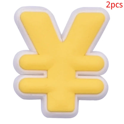2pcs Lot Coin Money Shaped Character Shoe Buckles Charms Combination Designer for Women Accessories for Girls Adults Unisex Gift