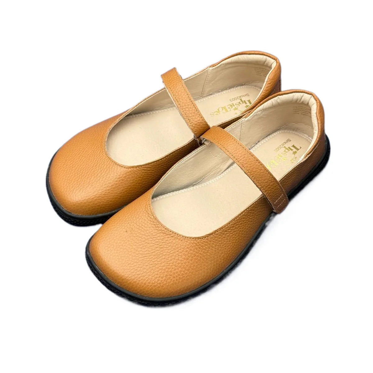 Tipsietoes 2025 Sprinng Autumn Barefoot Leather Ballerina For Women With Flat Soft Sole Zero Drop Wider Toes Box Light Weight