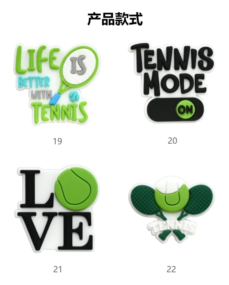 tennis mode series PVC shoe Charms Slippers Buckle combination Fit Wristbands accessories Decoration Bands gift unisex party