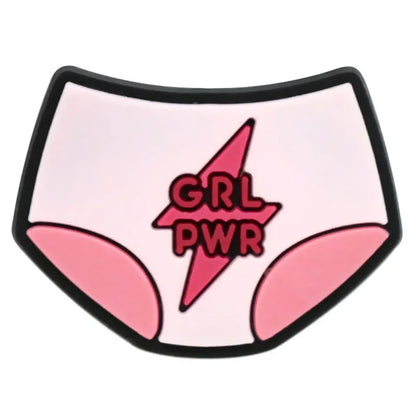 Cute Pink Power Shoe Charms Decoration for Crocs Pin Accessories Charms Bracelet Wristband DIY Shoe Women Party Gifts