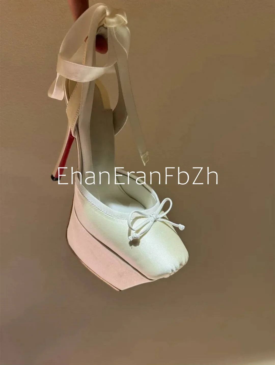 European and American Summer Women's Thick Bottom Stiletto Sandals Square Headband Butterfly Wedding Party Ballet High Heels