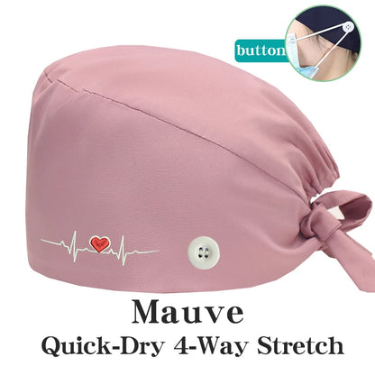 ECG Embroider Working Hats for Man Woman Pet TOOTH Clinic Scrub Caps Quick Dry Breathable Dentist Cap MSG-03
