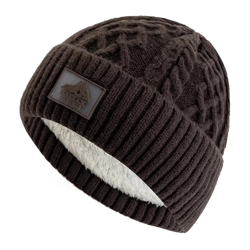 New Style Unisex Keep Warm Winter Hat Plush Fur Lined Stylish Warm Cap Beanie Hat For Men Women Outdoor Ski Sports Knitted Hat