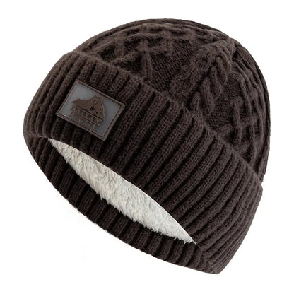 New Style Unisex Keep Warm Winter Hat Plush Fur Lined Stylish Warm Cap Beanie Hat For Men Women Outdoor Ski Sports Knitted Hat