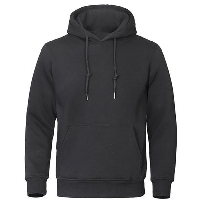 Autumn Winter Men Fleece Warm Mens Sweatshirt Casual Solid Color Streetwear Pullovers Sport School Fashion Hot Sale Hoodies