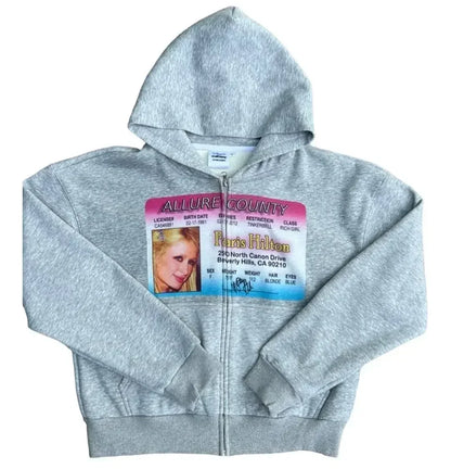 Autumn Y2K retro hoodies for men and women with printed personalized patterns Y2K style street hooded cardigan long sleeves