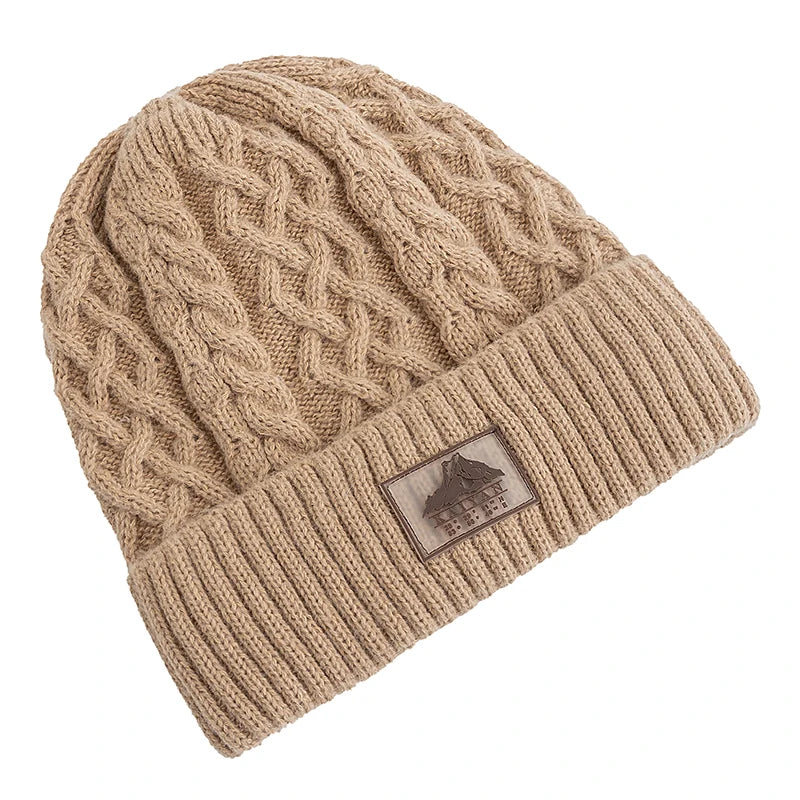 New Style Unisex Keep Warm Winter Hat Plush Fur Lined Stylish Warm Cap Beanie Hat For Men Women Outdoor Ski Sports Knitted Hat