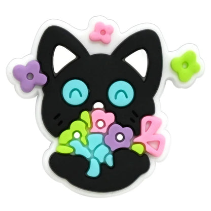lovely cat series PVC shoe Charms Slippers Buckle combination Fit Wristbands accessories Decoration Bands gift unisex party