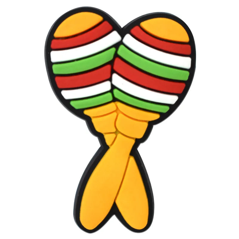 mexico series PVC shoe Charms Slippers Buckle combination Fit Wristbands accessories Decoration Bands gift unisex party