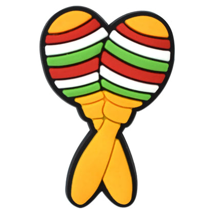 mexico series PVC shoe Charms Slippers Buckle combination Fit Wristbands accessories Decoration Bands gift unisex party