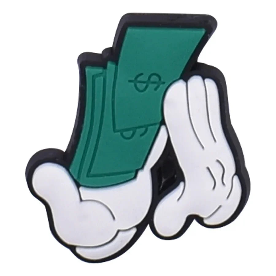 2pcs Lot Coin Money Shaped Character Shoe Buckles Charms Combination Designer for Women Accessories for Girls Adults Unisex Gift