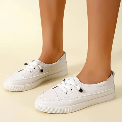Women Sneakers 2024 New Spring Autumn Low Platform Sneakers Women Fashion White Flat Slip on Casual Vulcanize Shoes for Women