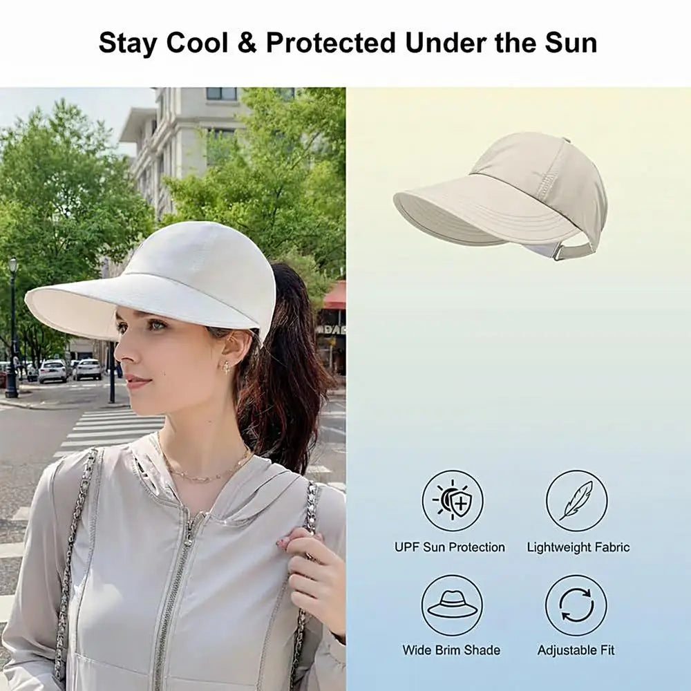 Breathable Sunhat with Wide Brim  UV Protection Summer Outdoor Beach Fisherman Hat Sunscreen Protection Cap Adjustable Sun Hat