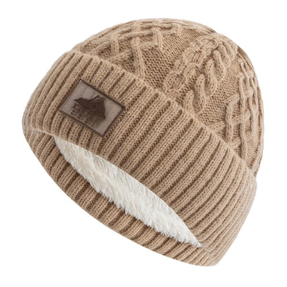 New Style Unisex Keep Warm Winter Hat Plush Fur Lined Stylish Warm Cap Beanie Hat For Men Women Outdoor Ski Sports Knitted Hat