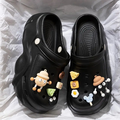 Women DIY Cute Animal button Decor Clogs Fashion Summer Spring Autumn Beach Sandals Cave Hole Female Garden Shoes Students Girls