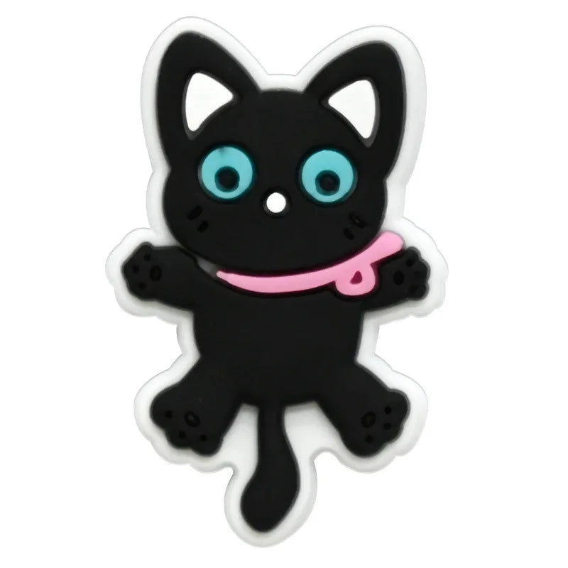 lovely cat series PVC shoe Charms Slippers Buckle combination Fit Wristbands accessories Decoration Bands gift unisex party