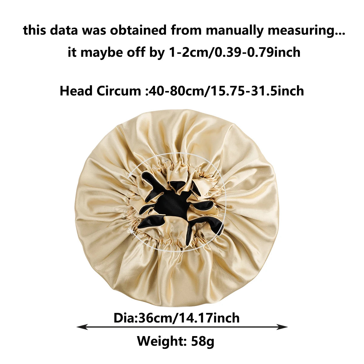 1Pc Double-Layered Minimalist Hair Bonnet Satin Bonnet Sleep Caps Can Be Worn on Both Sides Versatile Cap for Men/Women