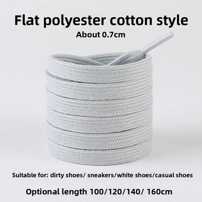 Light Gray Shoelaces Sports Shoes Wear-resistant Rope Men's Round Style Women's Flat Shoelaces Rope Casual Flat Round Sneakers