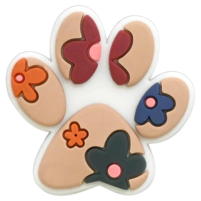 lovely dog paw PVC shoe Charms Slippers Buckle combination Fit Wristbands accessories Decoration Bands gift unisex party