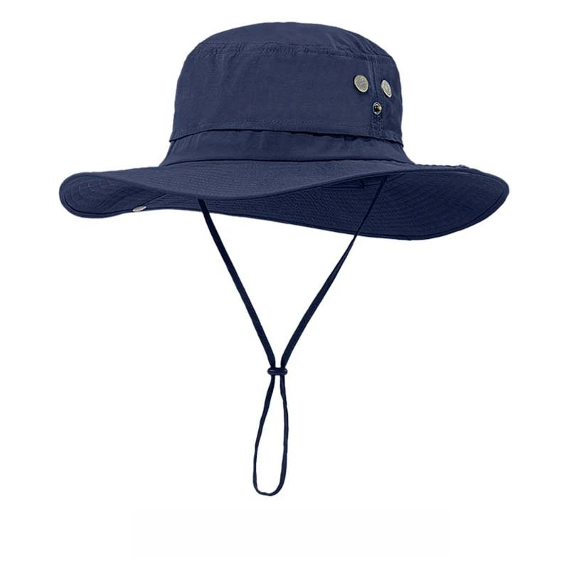 Wide Brim Waterproof Big Size 63-67cm Bucket Hats Men Summer UV Protection Sun Hat Foldable Chin Strap Hiking Cap Fishing Hat