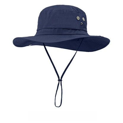 Wide Brim Waterproof Big Size 63-67cm Bucket Hats Men Summer UV Protection Sun Hat Foldable Chin Strap Hiking Cap Fishing Hat