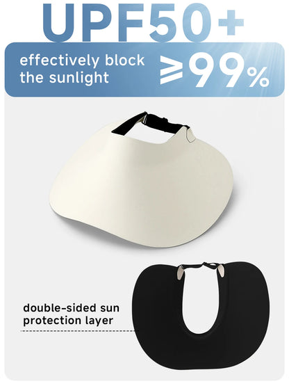 Women's Sun Top Hat with UV Protection, Seamless One-Piece Visor, Wide Brim for Full Shade, Hollow Top Sun Cap