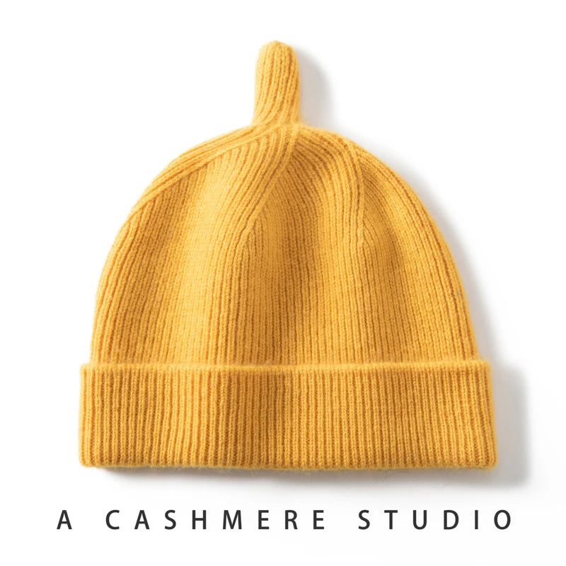 Keep Warm Winter Hat for Children Unisex Knit Cap Kids 100% Cashmere Skullies Hats for Boys Bonnet Girls Caps Accessories